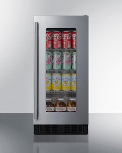 Summit 15" Wide Built-In Beverage Center with 1.8 Cu. Ft. Digital Thermostat, Dimmable LED Lighting, Door & Temperature Alarm, Lock, Temperature Memory, ADA Compliant - ASDG1521
