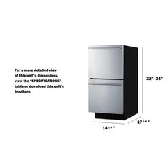 Summit 15" Wide 2-Drawer All-Refrigerator, ADA Compliant with 1.7 cu. ft. Capacity, Frost Free Defrost - ASDR1524