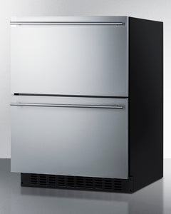 Summit 24" Wide 2-Drawer All-Refrigerator, ADA Compliant with 3.1 cu. ft. Capacity, Frost Free Defrost, CFC Free, LED Lighting - ASDR2414