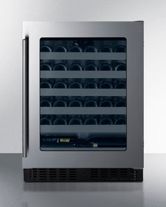 Summit 24" Wide Built-In Wine Cellar, ADA Compliant with 33 Bottle Capacity, Right Hinge, Glass Door, With Lock, 6 Extension Wine Racks, Digital Control, LED Light, Compressor Cooling, Factory Installed Lock, CFC Free, Sabbath Mode - ASDW2412