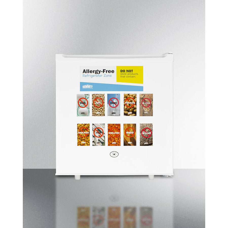Summit 19" Wide Allergy-Free All-Refrigerator 1.7 Cubic Feet cu. ft. Freestanding Mini Fridge - AZAR2W
