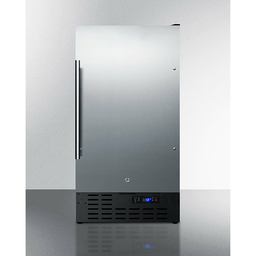Summit 18" Built-In Ice Maker with 8 lbs. Daily Ice Production, Crescent Ice, ADA Compliant, ETL Listed, Frost-Free Operation, Factory Installed Lock - BIM18