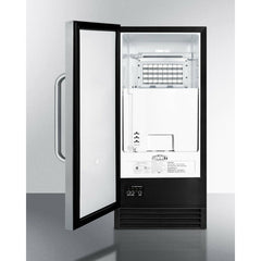 Summit 15" Built-In Ice Maker with 50 lbs. Daily Ice Production, 25 lbs. Ice Storage, Cube Ice, Reversible Door, ADA Compliant, NSF Listed, UL Listed, Energy Star Certified, CFC Free, Commercially Approved,Automatic Defrost in Stainless Steel - BIM44GADA