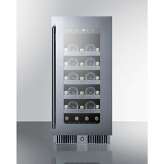 Summit 15" Wide Built-In Wine Cellar with 29 Bottle Capacity, Glass Door, With Lock, 5 Extension Wine Racks, Digital Control - CL155WC