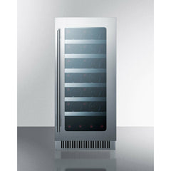 Summit 15" Wide Built-In Wine Cellar with 34 Bottle Capacity, Glass Door, 6 Extension Wine Racks, Digital Control - CL15WC