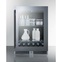 Summit 24"Wide Built-In Beverage Center with 5 cu. ft. Capacity Lock, 3 Shelves , LED Lighting, CFC Free, Automatic Defrost - CL24BV
