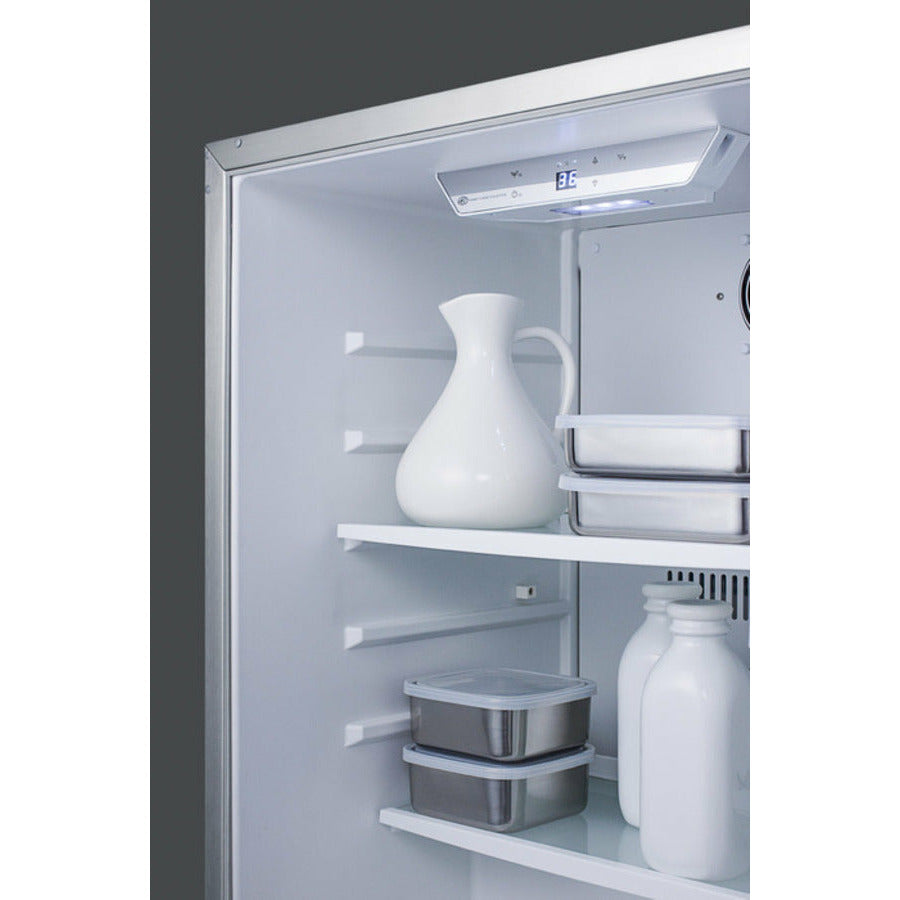 Summit 24" Wide Built-In Outdoor All-Refrigerator with 5.5 cu. ft. Capacity, 3 Glass Shelves, Right Hinge with Reversible Doors, with Door Lock - CL68ROS