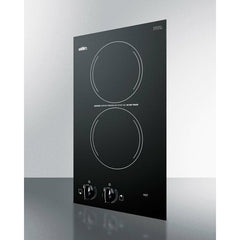 Summit 12" Wide 115V 2-Burner Radiant Cooktop with 2 Elements, Hot Surface Indicator, ADA Compliant, Push-to-Turn Knobs, Residual Heat Indicator Light - CR2110