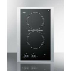 Summit 15" Wide 115V 2-Burner Radiant Cooktop with 2 Elements, Hot Surface Indicator, ADA Compliant, UL Safety Listed, Glass Ceramic Surface, Residual Heat Indicator Light - CR2110