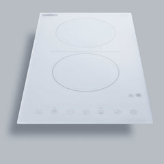 Summit 12" Wide 115V 2-Burner Radiant Cooktop with 2 Elements, Hot Surface Indicator, ADA Compliant, ETL Safety Listed, Schott Ceran Glass, Residual Heat Indicator Light, Digital Touch Controls - CR2B15T