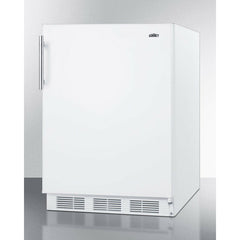 Summit 24" Wide Refrigerator-Freezer with 5.1 cu. ft. Capacity, 2 Glass Shelves, Right Hinge with Reversible Doors, Crisper Drawer, Cycle Defrost, CFC Free, Adjustable Glass Shelves, Adjustable Thermostat - CT661W