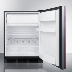 Summit 24" Wide Built-In Refrigerator-Freezer with 5.1 cu. ft. Capacity, 2 Glass Shelves, Crisper Drawer, Cycle Defrost, CFC Free, Wine Shelf, Adjustable Glass Shelves, Adjustable Thermostat, Cycle Defrost, Dual Evaporator Cooling - CT663BKBI