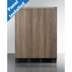 Summit 24" Wide Built-In Refrigerator-Freezer with Wood Panel, ADA Compliant with 5.1 cu. ft. Capacity, 2 Glass Shelves, Right Hinge, Crisper Drawer, Cycle Defrost, Adjustable Thermostat, CFC Free, Wine Shelf - CT663BKBIWP1ADA