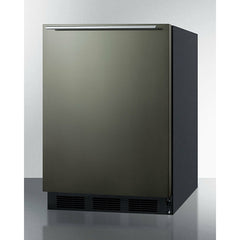 Summit 24" Wide Built-In Refrigerator-Freezer with 5.1 cu. ft. Capacity, 2 Glass Shelves, Crisper Drawer, Cycle Defrost, CFC Free, Wine Shelf, Adjustable Glass Shelves, Adjustable Thermostat, Cycle Defrost, Dual Evaporator Cooling - CT663BKBI