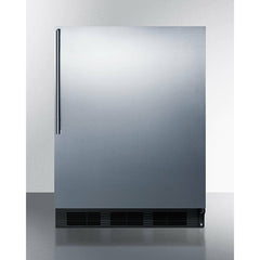 Summit 24" Wide Built-In Refrigerator-Freezer with 5.1 cu. ft. Capacity, 2 Glass Shelves, Crisper Drawer, Cycle Defrost, Adjustable Glass Shelves, Adjustable Thermostat, CFC Free - CT663BKBISS