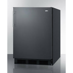 Summit 24" Wide Built-In Refrigerator-Freezer with 5.1 cu. ft. Capacity, 2 Glass Shelves, Crisper Drawer, Cycle Defrost, CFC Free, Wine Shelf, Adjustable Glass Shelves, Adjustable Thermostat, Cycle Defrost, Dual Evaporator Cooling - CT663BKBI