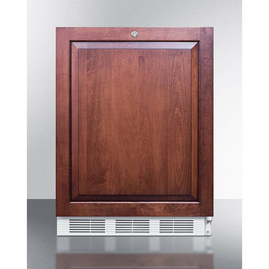Summit 24" Wide Built-In Refrigerator-Freezer, ADA Compliant with 5.1 cu. ft. Capacity, 2 Wire Shelves, Right Hinge with Reversible Doors, with Door Lock, Crisper Drawer, Cycle Defrost, Adjustable Shelves, CFC Free - CT66LWBI