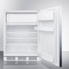 Summit 24" Wide Built-In Refrigerator-Freezer, ADA Compliant with 5.1 cu. ft. Capacity, 2 Wire Shelves, Right Hinge, with Door Lock, Crisper Drawer, Cycle Defrost, Factory Installed Lock, Adjustable Shelves, CFC Free - CT66LWBISSH