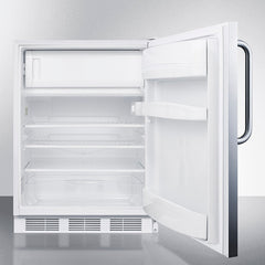 Summit 24" Wide Built-In Refrigerator-Freezer, ADA Compliant with 5.1 cu. ft. Capacity, 2 Wire Shelves, Right Hinge, with Door Lock, Crisper Drawer, Cycle DefrostFactory Installed Lock, Adjustable Shelves, CFC Free, Adjustable Thermostat - CT66LW
