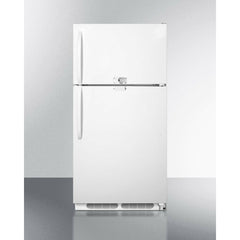 Summit 32" Wide Top Mount Refrigerator-Freezer with 20.5.cu.ft Total Capacity, 3 Glass Shelves, Both Hinge with Reversible Doors, Crisper Drawer, Frost Free Defrost, Frost-Free Operation, CFC Free - CTR21LLF2