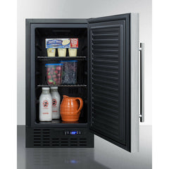 Summit 18" Wide 2.7 Cu. Ft. ADA Compliant Compact Refrigerator with Fingerprint Resistant Finish and Door Lock - FF1843B