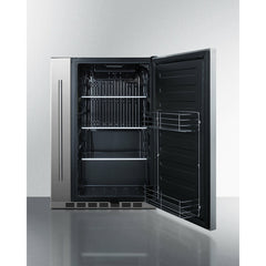 Summit Shallow Depth 24" Wide Built-In All-Refrigerator With Slide-Out Storage Compartment - FF19524