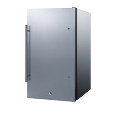 Summit 19" Shallow Depth Outdoor Built-In All-Refrigerator with 3.13 cu. ft. Capacity, 3 Glass Shelves, Right Hinge with Reversible Doors, with Door Lock, Automatic Defrost Energy Star Certified - SPR196OS