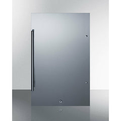 Summit 19" Shallow Depth Outdoor Built-In All-Refrigerator, ADA Compliant - with 3.13 cu. ft. Capacity, 3 Glass Shelves, Right Hinge with Reversible Doors, with Door Lock, Automatic Defrost Energy Star Certified - SPR196OSADA