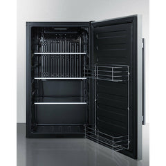 Summit 19" Shallow Depth Outdoor Built-In All-Refrigerator with 3.13 cu. ft. Capacity, 3 Glass Shelves, Right Hinge with Reversible Doors, with Door Lock, Automatic Defrost Energy Star Certified - SPR196OS