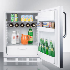 Summit 24" 5.5 Cu. ft. Stainless Steel Undercounter Compact Refrigerator - ADA Compliant - FF61WBISS