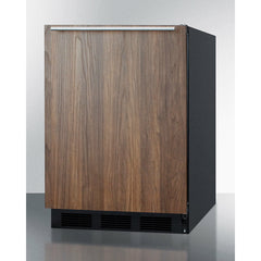 Summit 24" Compact Refrigerator with 5.5 Cu. ft. Capacity ADA Compliant Pre-Installed Wood Door Panel Automatic Defrost - FF63BKBIWP1ADA