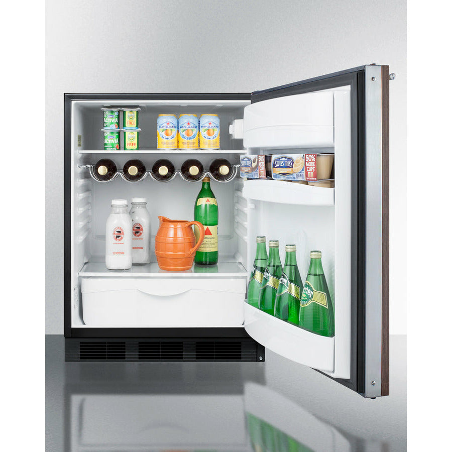 Summit 24" Wide Built-in All-refrigerator with Wood Panel Door - FF63BKBIWP1
