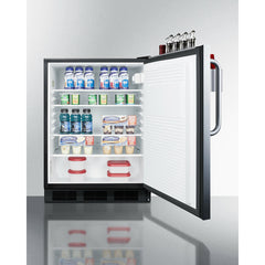 Summit 24" Wide All-Refrigerator with Speed Rail - FF7BKSSTBSR