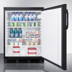 Summit 24" Wide Built-In All-Refrigerator (Panel Not Included) - FF7LBLKBI