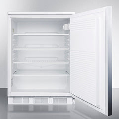 Summit 24 Inch All-Refrigerator with 5.5 Cu. Ft. Capacity, Adjustable Shelves, Deep Shelf Space - FF7LWBISS