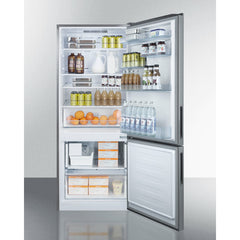 Summit 28" Wide Built-in Bottom Freezer Refrigerator with Icemaker - FFBF279SSIM