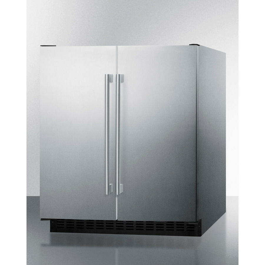 Summit 30" Side-by-Side Compact Refrigerator and Freezer with 5.4 Cu. ft. Capacity; LED lighting; Frost Free OPERATION - FFRF3075W
