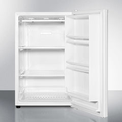 Summit 22" Wide All-Freezer Freestanding Upright Compact Freezer with 5.04 cu. ft. Capacity, CFC Free, Manual Defrost, Door Storage, CARB Compliant in White - FS605