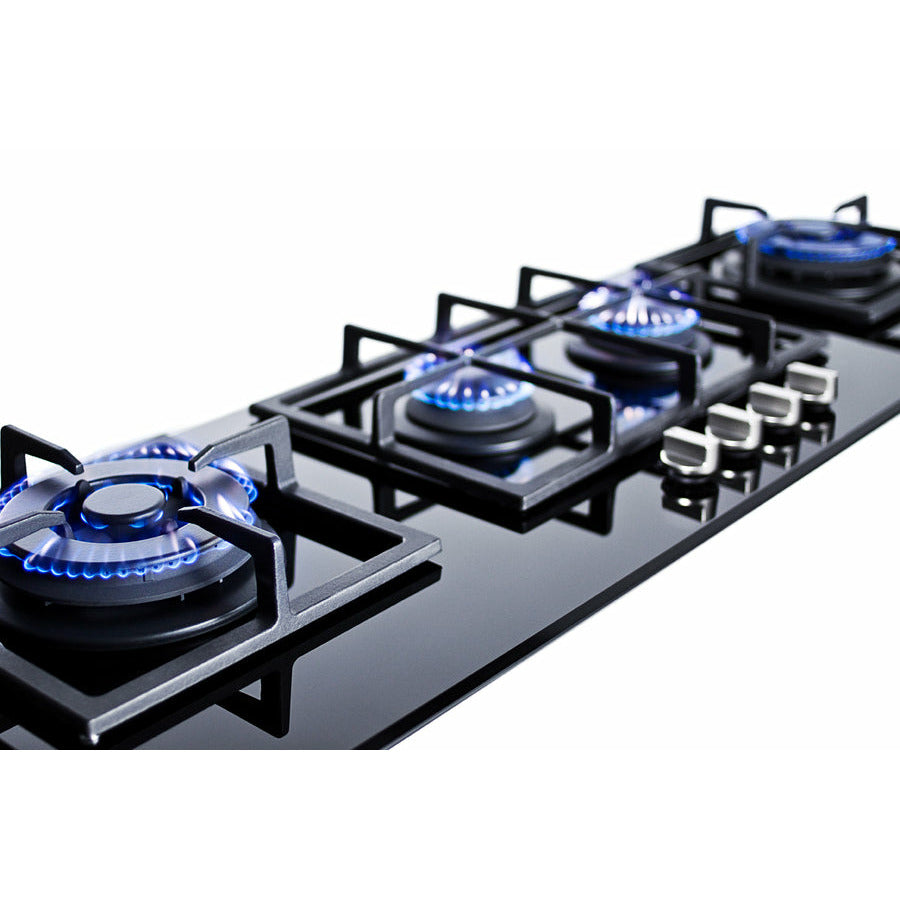 Summit 13" Gas-on-glass Cooktop with (4) Sealed Burners - GC443BGL