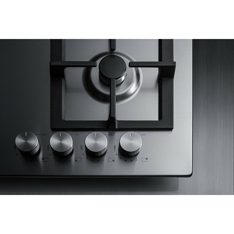 Summit 24" Wide 4-Burner Gas Cooktop in Stainless Steel - GCJ4SS