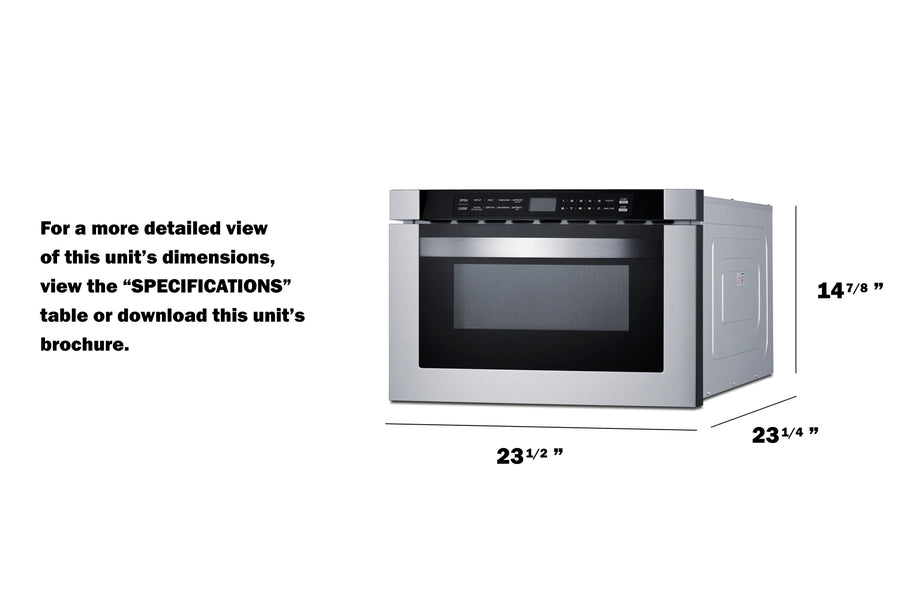 Summit 24" Wide Built-In Drawer Microwave - MDR245SS