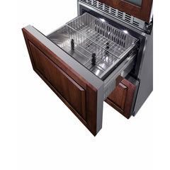 Summit 24" Wide Combination Dual-Zone Wine Cellar and 2-Drawer All-Freezer (Panels Not Included) with Right Hinge, Sabbath Mode, CFC Free, Automatic Defrost, Double Pane Tempered Glass Door - SWCDAF24