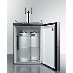 Summit 24" Wide Beer Dispenser with 1 Half-Barrel Capacity, Digital Thermostat, Automatic Defrost, Dual Tap Kit, Built-In Kegerator (Panel Not Included) - SBC635MBI
