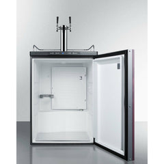 Summit 24" Wide Beer Dispenser with 1 Half-Barrel Capacity, Digital Thermostat, Automatic Defrost, Dual Tap Kit, Built-In Kegerator (Panel Not Included) - SBC635MBI