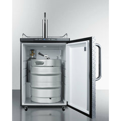 Summit 24" Beer Dispenser with 1 Half-Barrel Capacity, Digital Thermostat, Automatic Defrost Wide Built-In Kegerator (Panel Not Included) - SBC635MBI