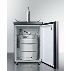 Summit 24" Beer Dispenser with 1 Half-Barrel Capacity, Digital Thermostat, Automatic Defrost Wide Built-In Kegerator (Panel Not Included) - SBC635MBI