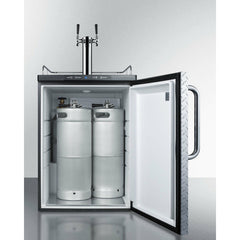 Summit 24" Wide Beer Dispenser with 1 Half-Barrel Capacity, Digital Thermostat, Automatic Defrost, Dual Tap Kit, Built-In Kegerator (Panel Not Included) - SBC635MBI