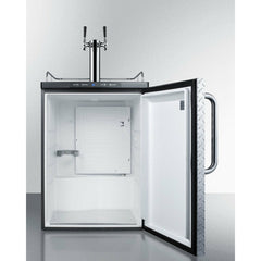 Summit 24" Wide Beer Dispenser with 1 Half-Barrel Capacity, Digital Thermostat, Automatic Defrost, Dual Tap Kit, Built-In Kegerator (Panel Not Included) - SBC635MBI
