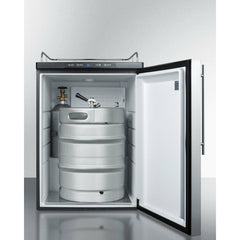Summit 24" Wide Built-In Kegerator, Beer Dispenser with 5.6 cu. ft. Capacity, Deep Chill Function, Digital Thermostat, Automatic Defrost(Panel Not Included) - SBC635MBINK