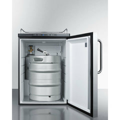 Summit 24" Wide Built-In Kegerator, Beer Dispenser with 5.6 cu. ft. Capacity, Deep Chill Function, Digital Thermostat, Automatic Defrost(Panel Not Included) - SBC635MBINK